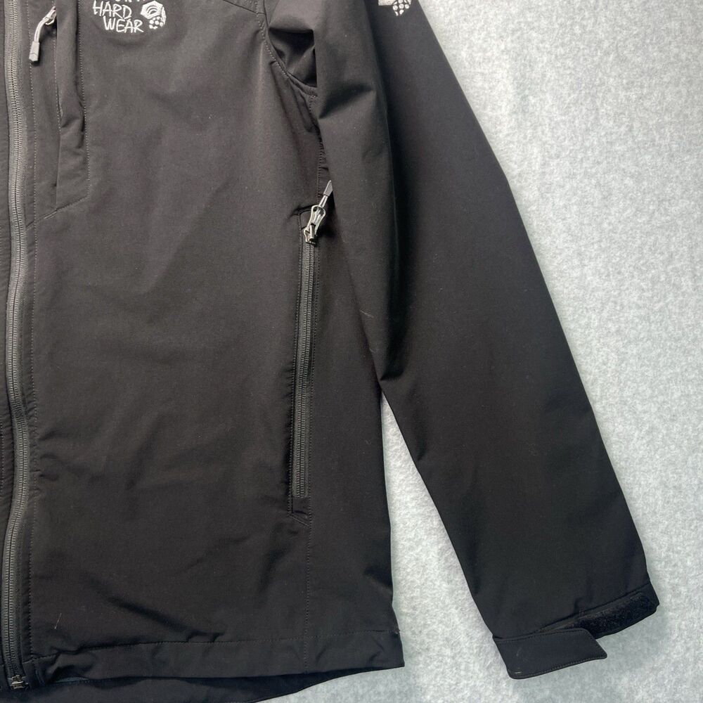 Mountain Hardware Mens Ozonic Stretch Rain Jacket Medium Black Hooded Soft Shell - Picture 3 of 15